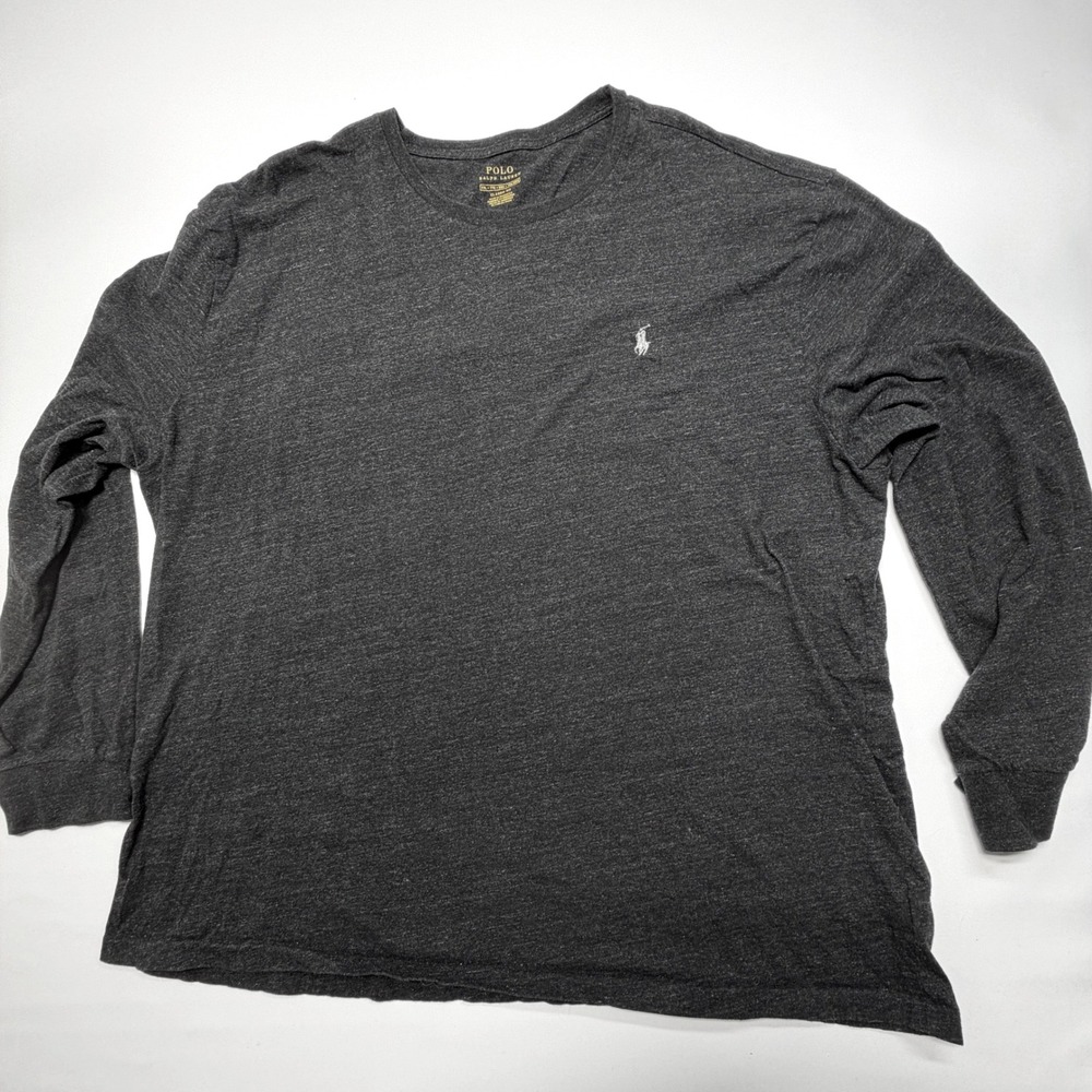 Polo Ralph‎ Lauren Long Sleeve Tee XXL Classic Fit Gray Logo Shirt